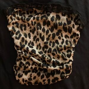 SHEIN Leopard Print Tank Top with Lace Trim